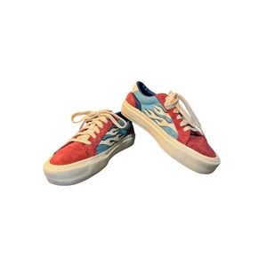 Straye Unisex Logan Flame Suede Skate Shoes Red Blue White Low Top Sneaker